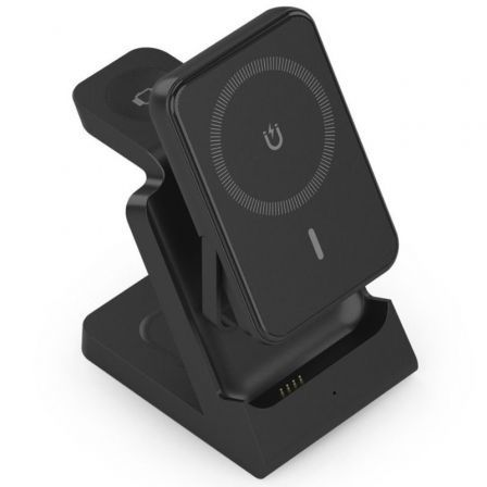 AISENS Cargador Inalámbrico 4 en 1 15W con Power Bank 5000mAh Negro